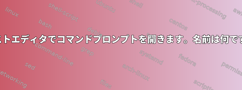 テキストエディタでコマンドプロンプトを開きます。名前は何ですか？