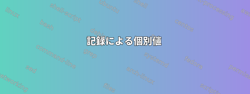 記録による個別値