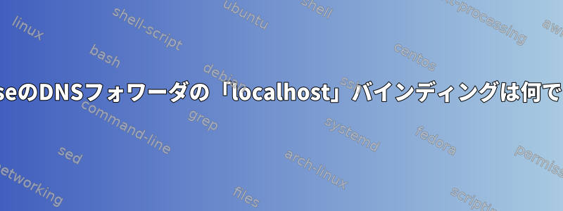 pfSenseのDNSフォワーダの「localhost」バインディングは何ですか？