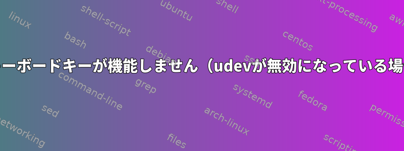 Fnキーボードキーが機能しません（udevが無効になっている場合）