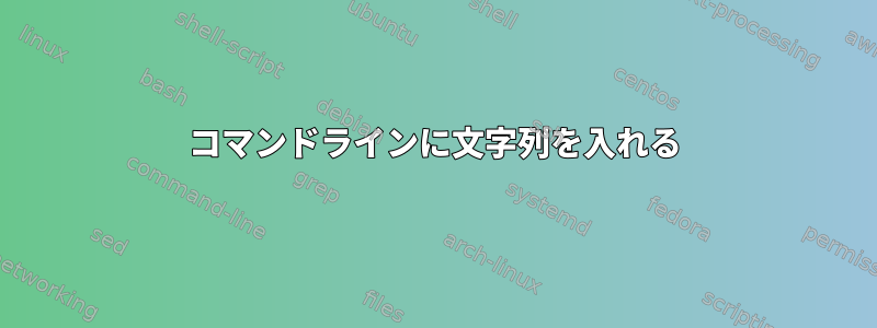 コマンドラインに文字列を入れる