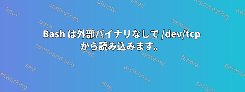 Bash は外部バイナリなしで /dev/tcp から読み込みます。