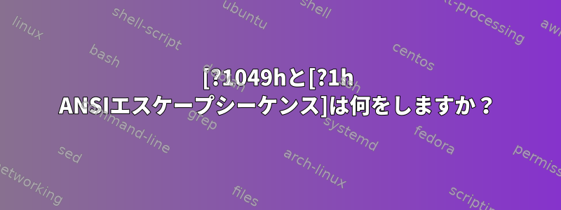 [?1049hと[?1h ANSIエスケープシーケンス]は何をしますか？