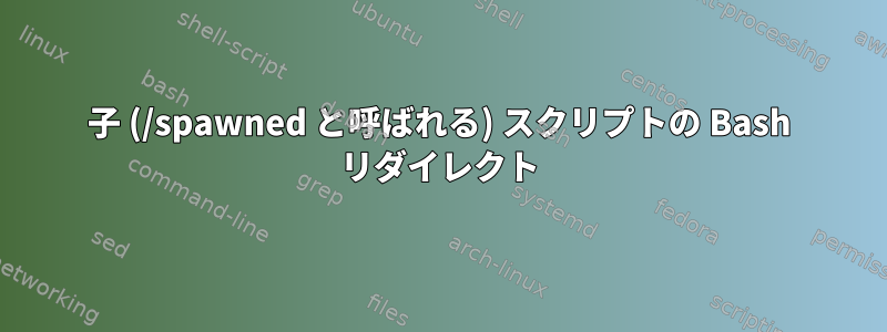 子 (/spawned と呼ばれる) スクリプトの Bash リダイレクト