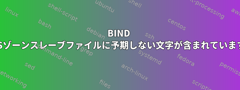 BIND DNSゾーンスレーブファイルに予期しない文字が含まれています。