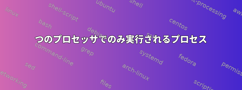 1 つのプロセッサでのみ実行されるプロセス