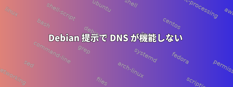 Debian 提示で DNS が機能しない