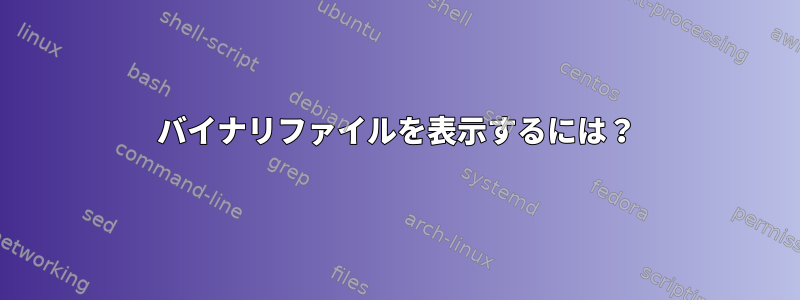 バイナリファイルを表示するには？