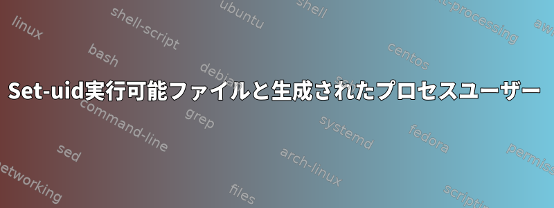Set-uid実行可能ファイルと生成されたプロセスユーザー