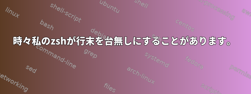 時々私のzshが行末を台無しにすることがあります。