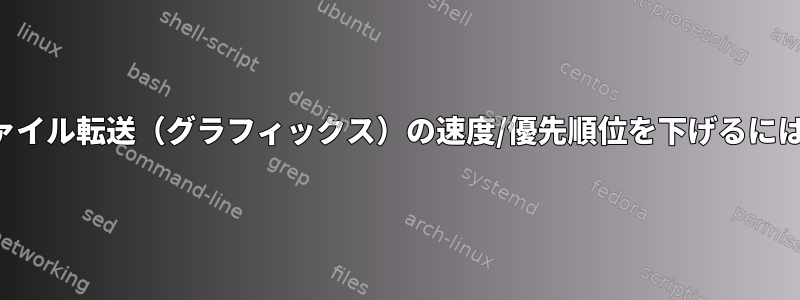 ファイル転送（グラフィックス）の速度/優先順位を下げるには？