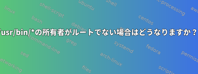 /usr/bin/*の所有者がルートでない場合はどうなりますか？