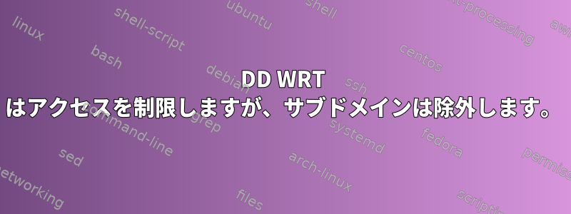 DD WRT はアクセスを制限しますが、サブドメインは除外します。