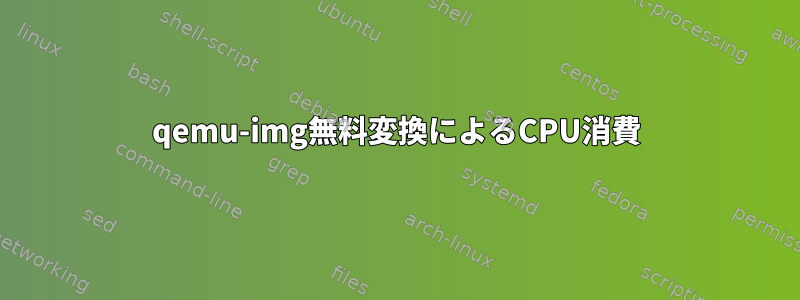 qemu-img無料変換によるCPU消費