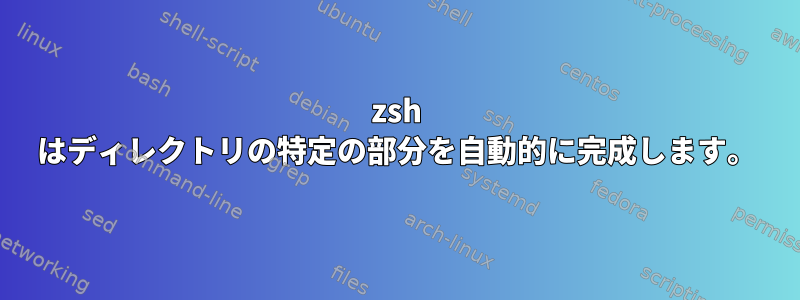 zsh はディレクトリの特定の部分を自動的に完成します。