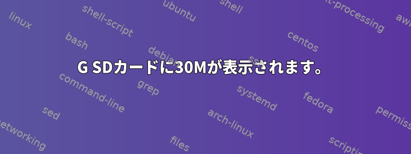 8G SDカードに30Mが表示されます。