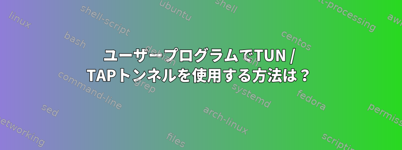 ユーザープログラムでTUN / TAPトンネルを使用する方法は？