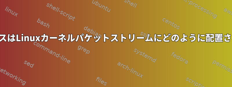 IMQデバイスはLinuxカーネルパケットストリームにどのように配置されますか？