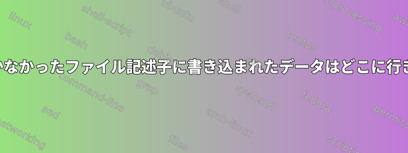 一度も開かなかったファイル記述子に書き込まれたデータはどこに行きますか？