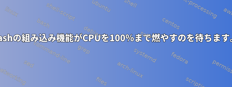 Bashの組み込み機能がCPUを100％まで燃やすのを待ちます。