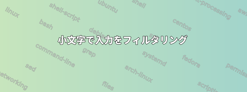 小文字で入力をフィルタリング