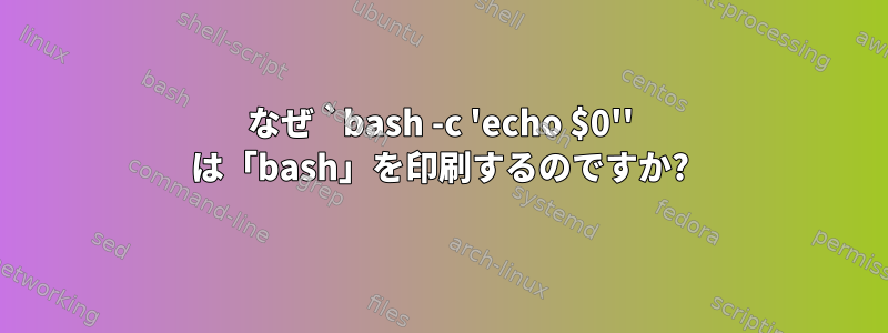 なぜ `bash -c 'echo $0'' は「bash」を印刷するのですか?