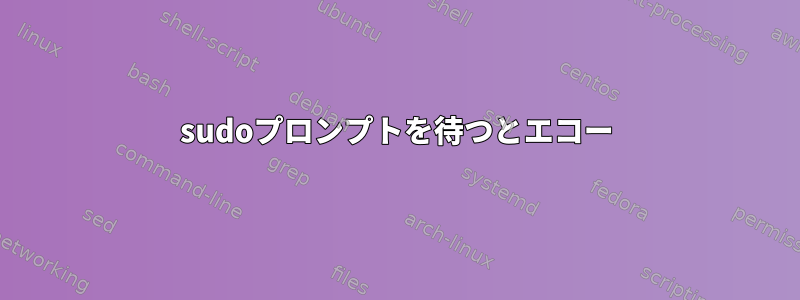 sudoプロンプトを待つとエコー