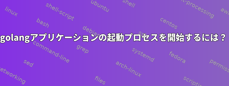 golangアプリケーションの起動プロセスを開始するには？