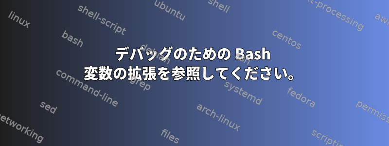 デバッグのための Bash 変数の拡張を参照してください。