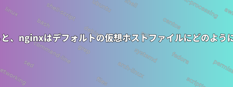 selinuxを有効にすると、nginxはデフォルトの仮想ホストファイルにどのようにアクセスしますか？