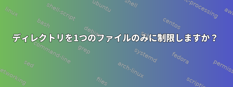 ディレクトリを1つのファイルのみに制限しますか？