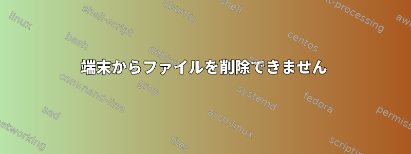 端末からファイルを削除できません