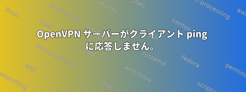 OpenVPN サーバーがクライアント ping に応答しません。