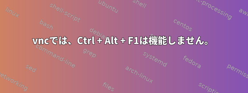 vncでは、Ctrl + Alt + F1は機能しません。