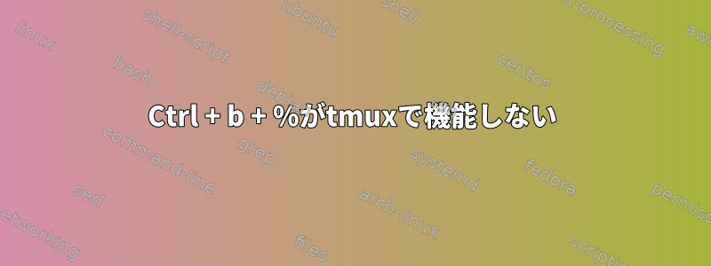 Ctrl + b + %がtmuxで機能しない