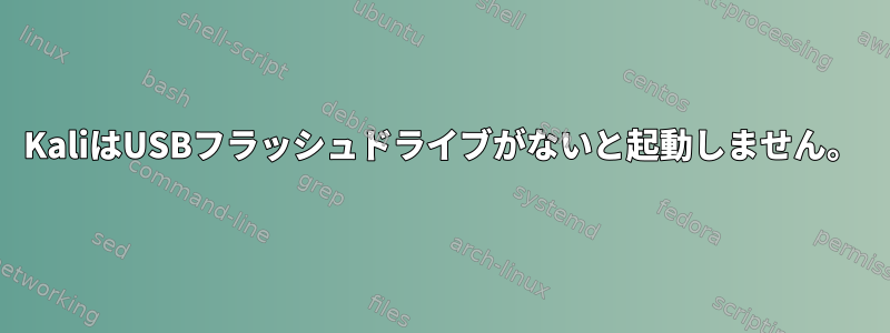 KaliはUSBフラッシュドライブがないと起動しません。