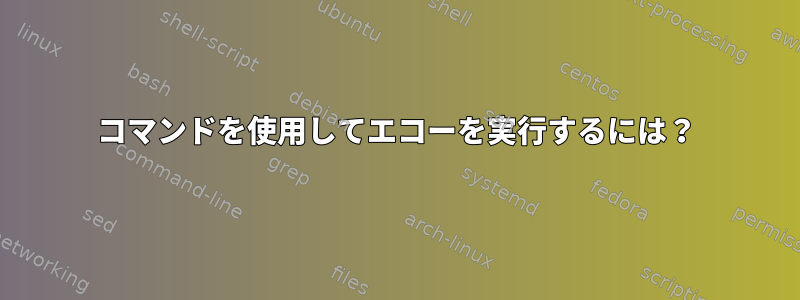 コマンドを使用してエコーを実行するには？