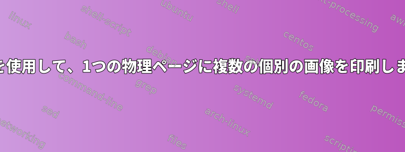 端末を使用して、1つの物理ページに複数の個別の画像を印刷します。