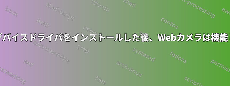 V4L-DVBデバイスドライバをインストールした後、Webカメラは機能しません。