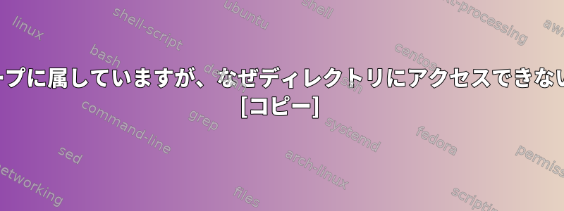 所有者グループに属していますが、なぜディレクトリにアクセスできないのですか？ [コピー]