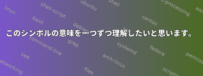 このシンボルの意味を一つずつ理解したいと思います。