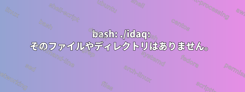 bash: ./idaq: そのファイルやディレクトリはありません。