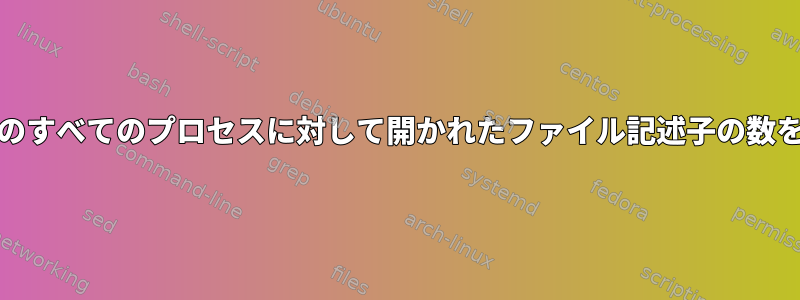 プロセスごとにUnixのすべてのプロセスに対して開かれたファイル記述子の数をリストする方法は？