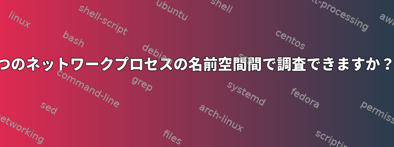 2つのネットワークプロセスの名前空間間で調査できますか？