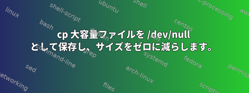 cp 大容量ファイルを /dev/null として保存し、サイズをゼロに減らします。