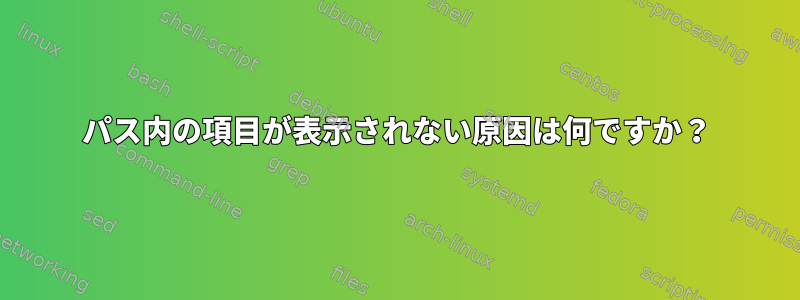 パス内の項目が表示されない原因は何ですか？