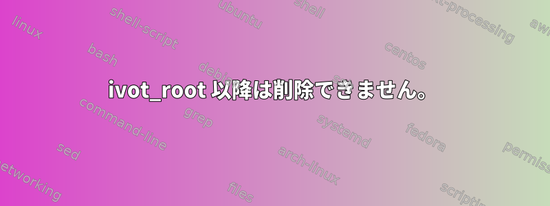 ivot_root 以降は削除できません。