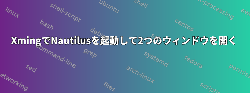 XmingでNautilusを起動して2つのウィンドウを開く