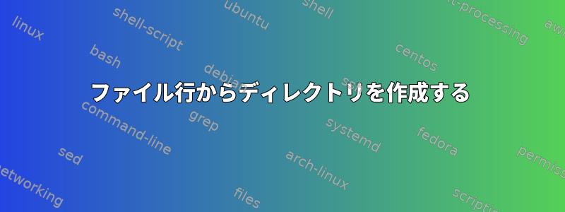 ファイル行からディレクトリを作成する