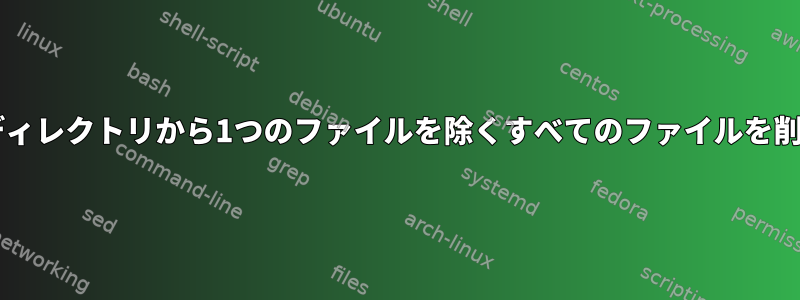 Solarisのディレクトリから1つのファイルを除くすべてのファイルを削除する方法